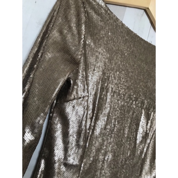 S O L D | Gold Sequin Mini Dress - Picture 3 of 6